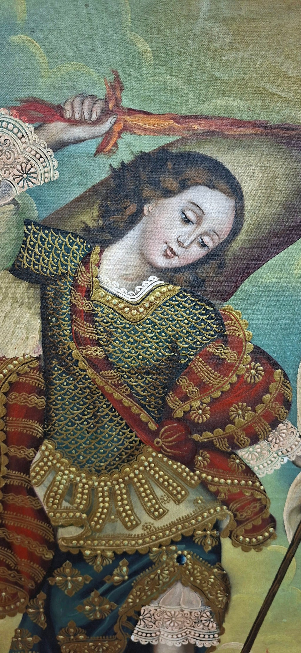 Cuadro de San Miguel Arcangel pintura antigua