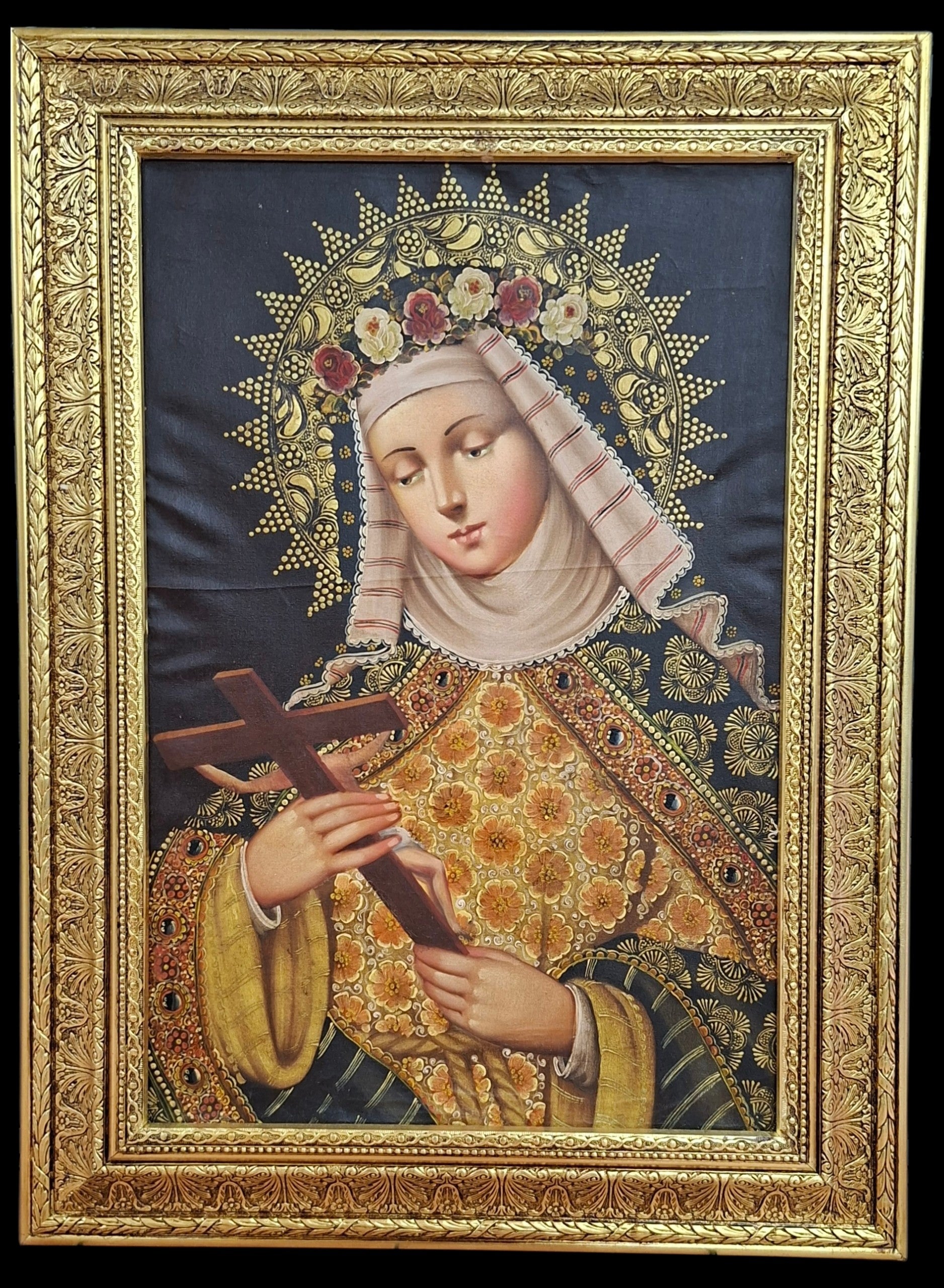 Cuadro Santa Rosa de Lima pintura antigua