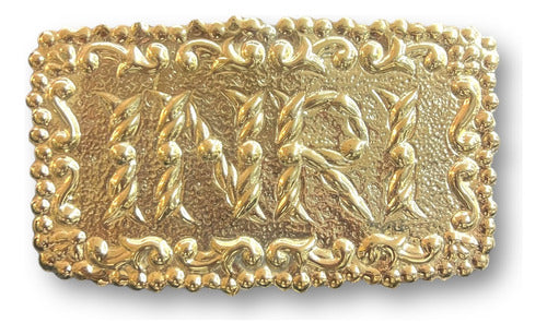 Letrero De Inri O Título De Cruz En Baño De Oro 12cm X 7cm