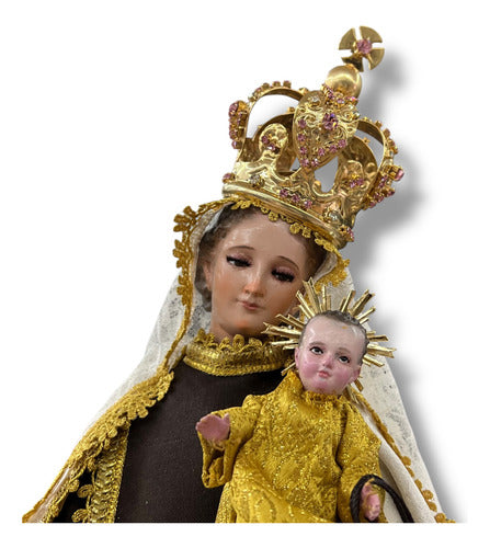 Virgen Del Carmen Para Vestir Y Bruñida Con Accesorios 60cm