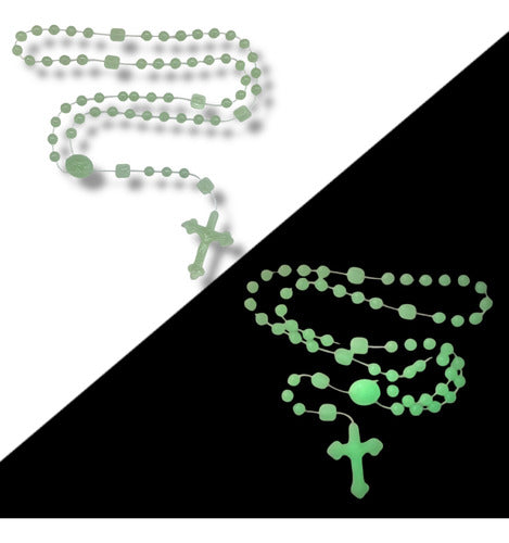 10 Rosarios De Plastico Fosforescente