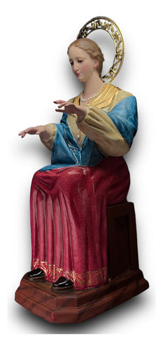 Santa Cecilia En Terminado Bruñido Con Aureola 120cm