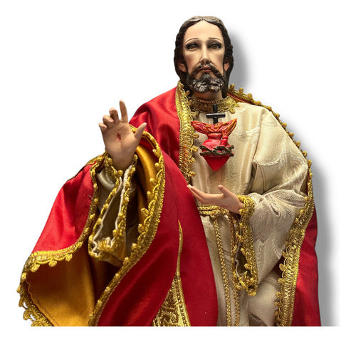 Sagrado Corazón De Jesús Para Vestir Articulado 45cm
