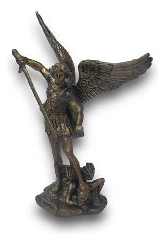 San Miguel Arcángel Figura Terminado Bronce Detallada