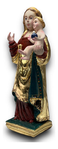 Nuestra Señora De Los Remedios Con Hoja De Oro 26cm