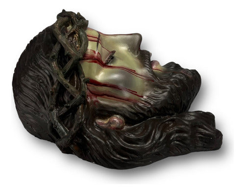 Divino Rostro De Cristo Pintado Al Óleo 34cm