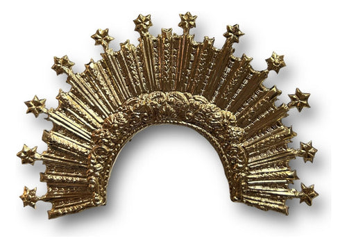 Resplandor #4 Con Estrellas De Virgen Dolores Chapa De Oro