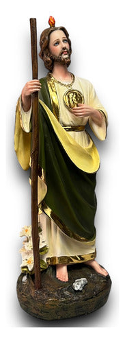 San Judas Tadeo 36cm Filos En Hoja De Oro