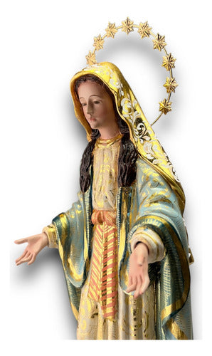 Virgen De Los Milagros O Milagrosa Talla En Madera 40cm
