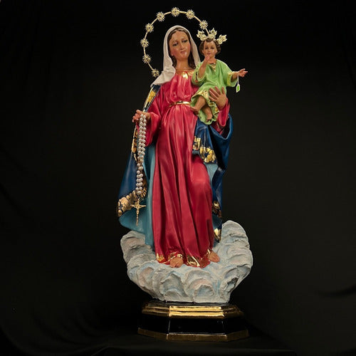 Virgen Del Rosario Con Accesorios 124cm