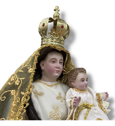 Virgen De La Candelaria Tallada En Madera  40cm