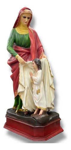 Santa Ana Con La Virgen María De Niña 88cm