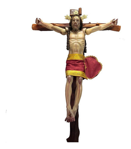 Cristo De Base  Articulado De Brazos Talla En Cedro 110