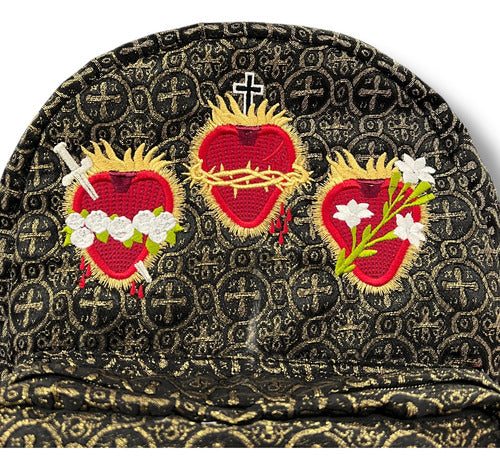 Mochila Sacristía Bordada Tres Corazones Barroca
