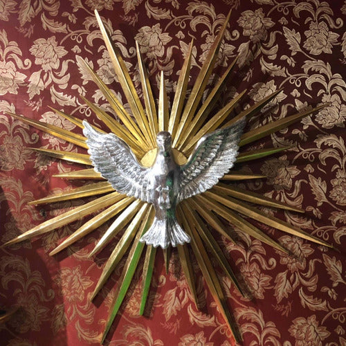 Figura De El Espíritu Santo Recubierto En Hoja De Oro