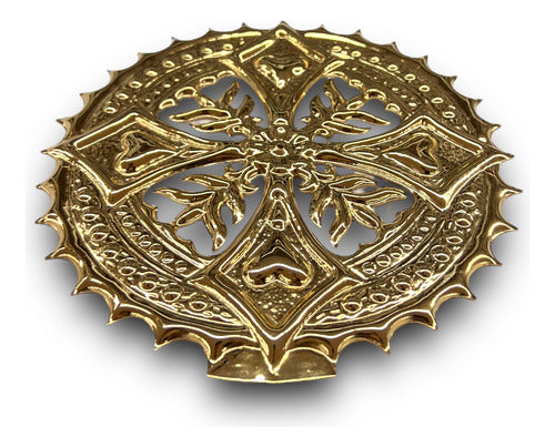 Aureola Bañada En Oro 15cm Para Imágenes De Niño Jesús