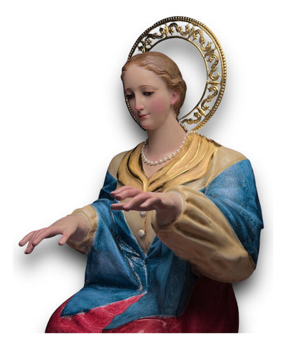 Santa Cecilia En Terminado Bruñido Con Aureola 120cm