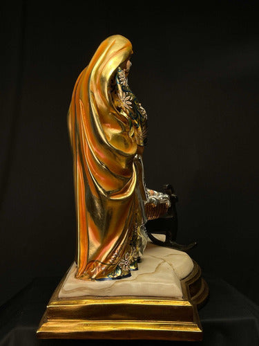 San Joaquín, Santa Ana Y María Niña Estofada En 48cm X 43cm