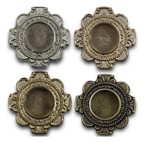 Teca O Relicario De Cruz Con Trébol (porta Reliquia Santos)