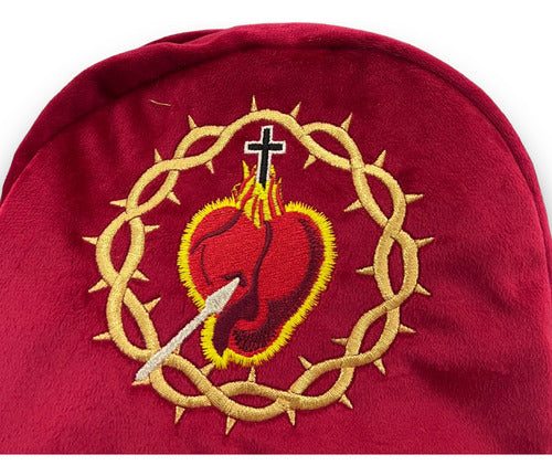 Mochila Mini Sacristía Bordada  Corazon De Jesus