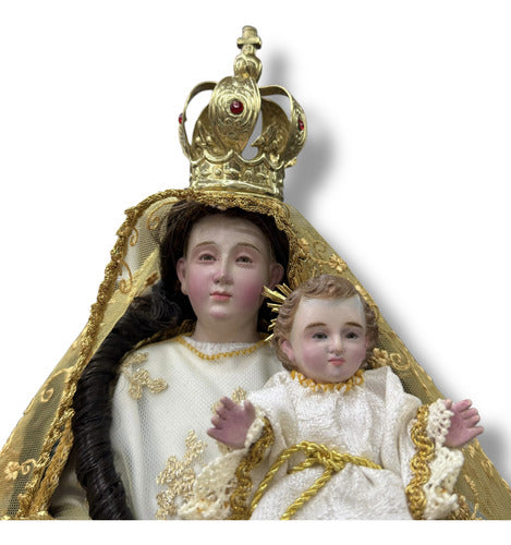 Virgen De La Candelaria Tallada En Madera  40cm