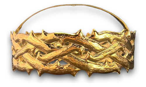 Corona De Espinas Cincelada En Laton Con Baño De Oro #19