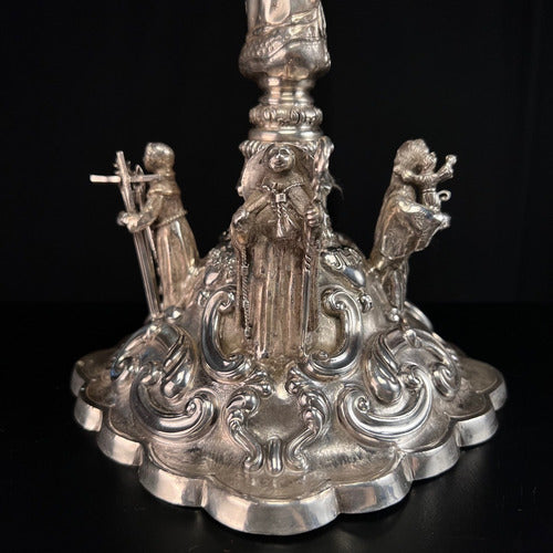 Caliz De Plata Pieza Única Cincelado A Mano 28cm