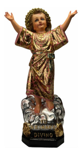 Divino Niño Jesús 90cm Estofado En Hoja De Oro