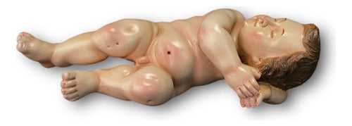 Niño Dios Dormido Talla En Madera 18.5cm
