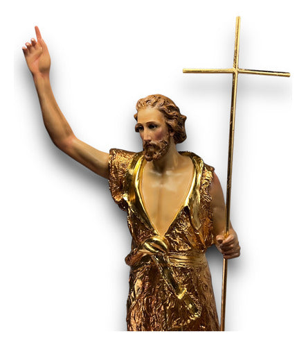 San Juan Bautista 105cm Hoja De Oro Óleo