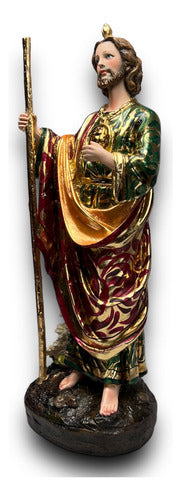 San Judas Tadeo Estofado En Hoja De Oro 38cm