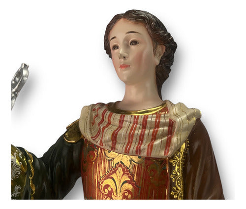 Santa Apolonia Tallada En Madera Con Oro Fino 40cm