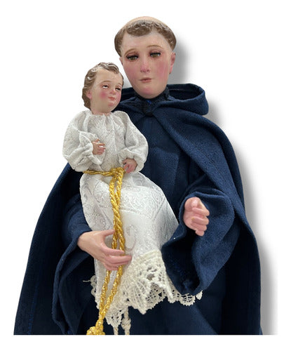 Figura San Antonio De Padua 40cm Para Vestir Y Bruñido