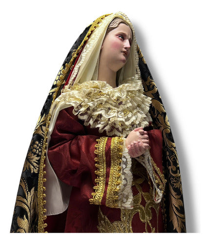 Dolorosa O Virgen De Los Dolores Para Vestir Y Bruñida 60cm