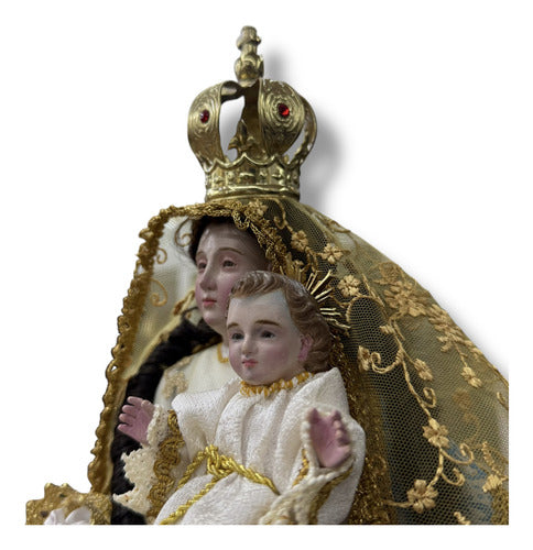 Virgen De La Candelaria Tallada En Madera  40cm