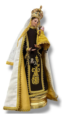 Virgen Del Carmen Para Vestir Y Bruñida Con Accesorios 60cm