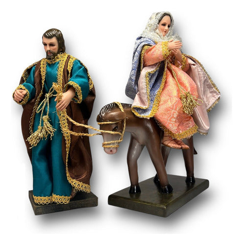 José Y María Jornada Imágenes De Vestir Talla En Madera 30cm