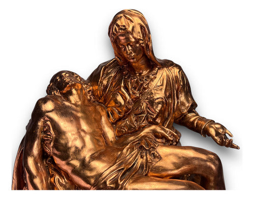 Virgen De La Piedad En Hoja De Bronce 65cm