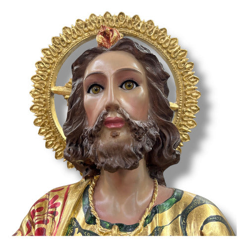 San Judas Tadeo 100cm Estofado En Oro