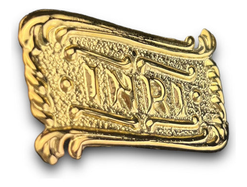 Letrero De Inri O Título De Cruz En Baño De Oro 7.5cmx4.5cm