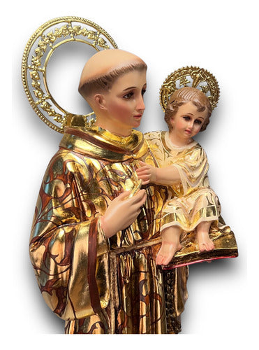 Escultura De San Antonio De Padua Estofado 95cm