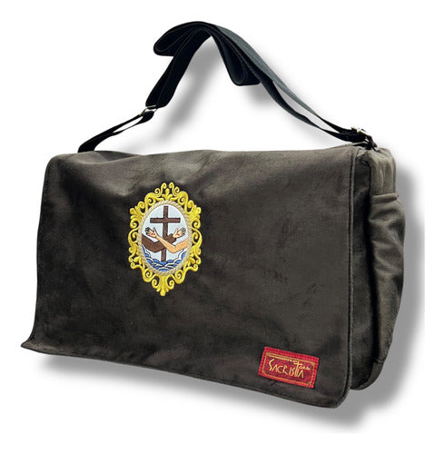 Sacri Mochila Mensajero Bordada Escudo Franciscano