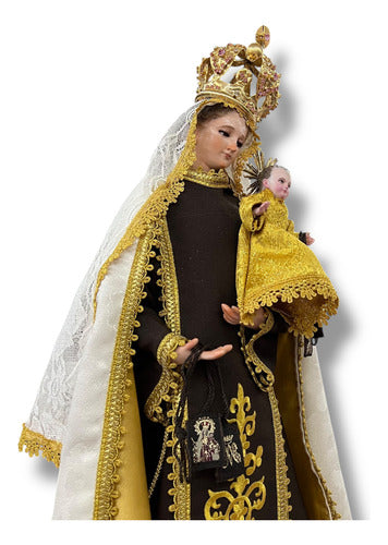 Virgen Del Carmen Para Vestir Y Bruñida Con Accesorios 60cm