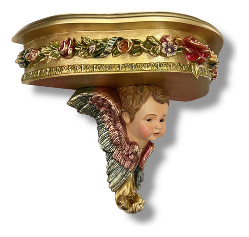 Repisa Con Querubín Terminado Fino 57cm X 40cm