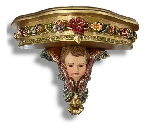 Repisa Con Querubín Terminado Fino 57cm X 40cm