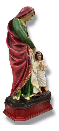 Santa Ana Con La Virgen María De Niña 88cm