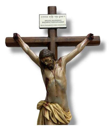 Cristo O Crucifijo Fino En Acabado Bruñido Y Avejentado 65cm