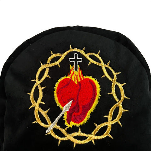 Mochila Mini Sacristía Bordada  Corazon De Jesus