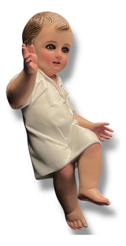 Niño Dios O Niño Jesús En Pasta Fina En Acabado Bruñido 30cm
