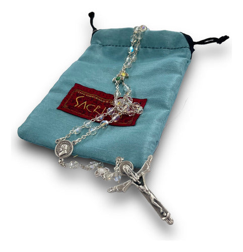 Rosario Misionero De Cristal Italiano 47cm